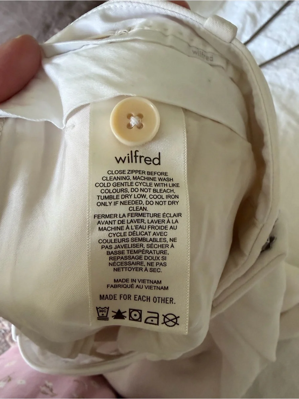 Aritzia Wide-Leg PowerLinen™ Pants in Cream